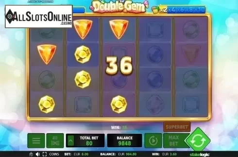 Win screen 2. Double Gem from StakeLogic