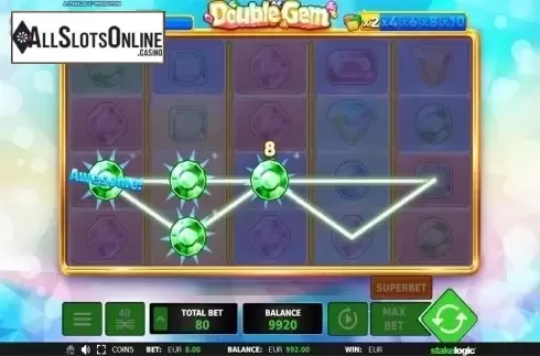 Win screen. Double Gem from StakeLogic