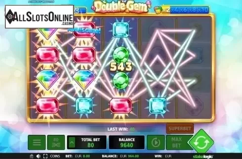 Wild win screen. Double Gem from StakeLogic
