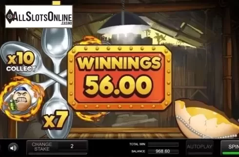Win Screen. Eggspendables from Incredible Technologies