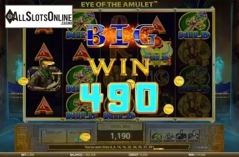 Win Screen 2. Eye of the Amulet from iSoftBet