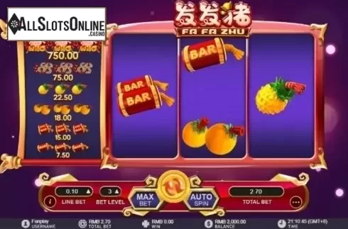Reel Screen. Fa Fa Zhu from GamePlay