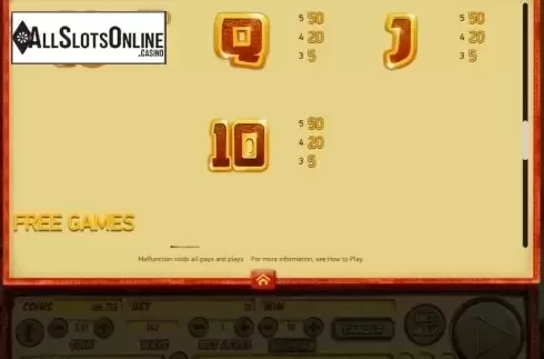 Paytable 4. Fire Rooster from Habanero