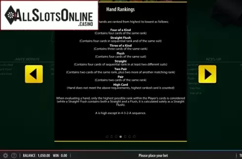 Info 4. Four Card Poker (Shuffle Master) from Shuffle Master