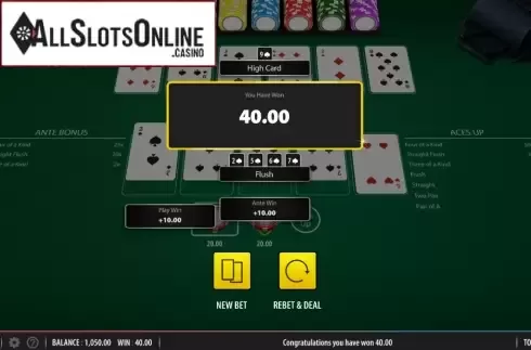 Win Screen 2. Four Card Poker (Shuffle Master) from Shuffle Master