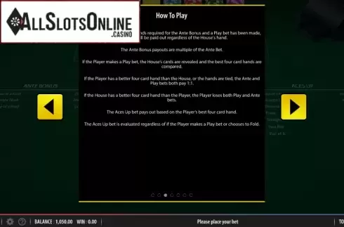 Info 3. Four Card Poker (Shuffle Master) from Shuffle Master