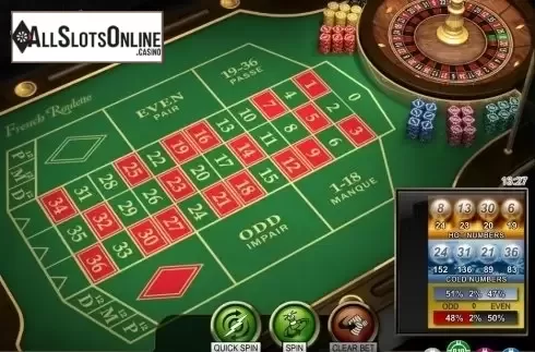 Game Screen. French Roulette Low Limit from NetEnt