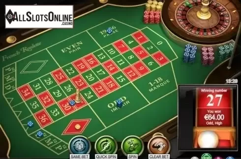 Game Screen. French Roulette Low Limit from NetEnt