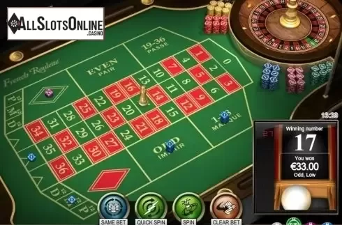 Game Screen. French Roulette Low Limit from NetEnt