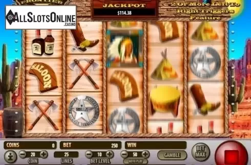 Reels spin screen. Frontier Fortunes from Habanero