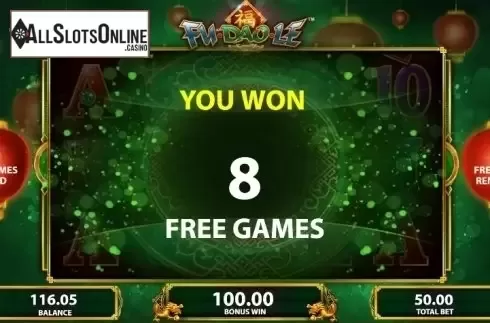 Free Spins screen. Fu Dao Le from Bally