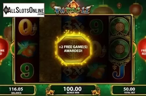 Free Spins screen. Fu Dao Le from Bally
