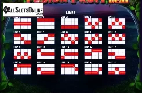 Paytable 2. Fusion Fruit Beat from Casino Technology