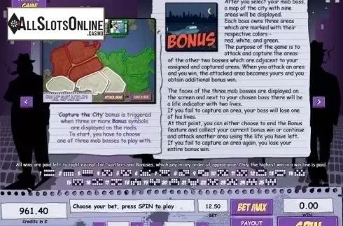 Paytable 2. Gangland from Tom Horn Gaming