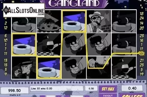 Win screen. Gangland from Tom Horn Gaming