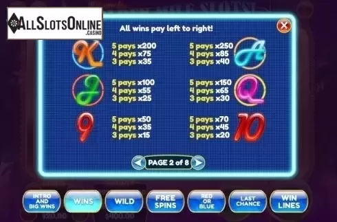Paytable 2. Golden Mile Slots from Slot Factory