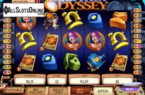 Game Workflow screen. Greatest Odyssey from Playtech