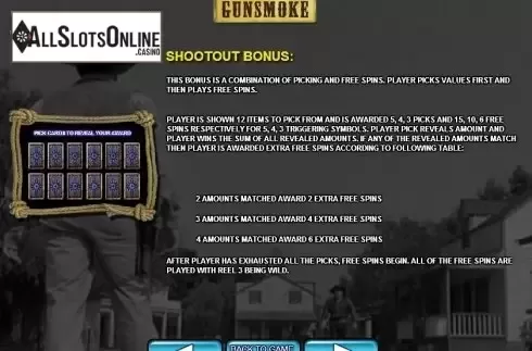 Paytable 4. Gunsmoke from 2by2 Gaming