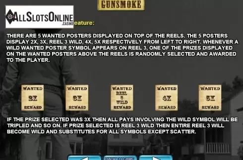 Paytable 2. Gunsmoke from 2by2 Gaming