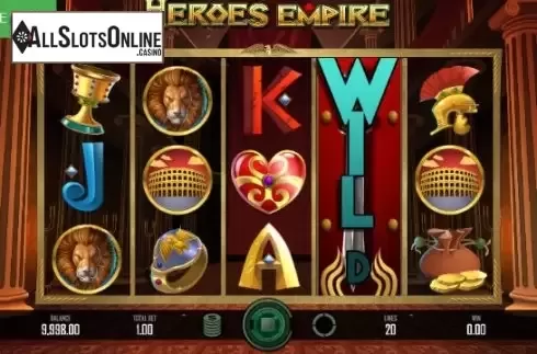 Wild Win Screen. Heroes Empire from Caleta Gaming