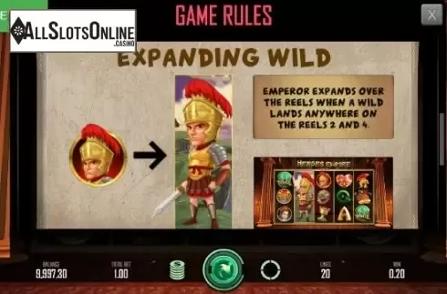Expanding Wild Screen. Heroes Empire from Caleta Gaming
