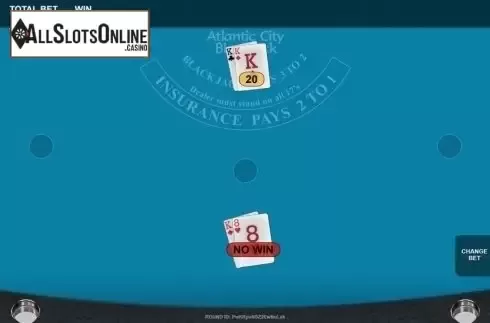 Reel screen. High Roller Atlantic City Blackjack from OneTouch
