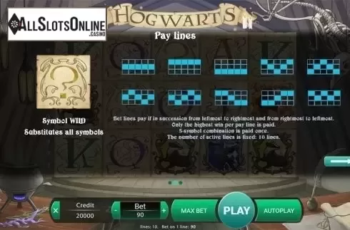 Paytable 2. Hogwarts from X Play