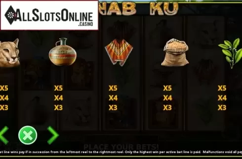 Paytable 2. Hunab Ku from Fils Game