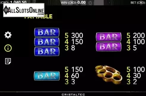 Pay Table screen 2