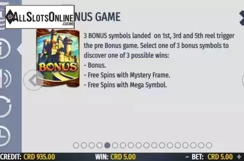 Bonus game screen