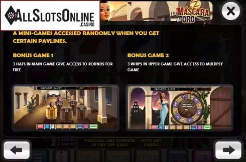 Paytable 3. La Mascará de Oro from MGA