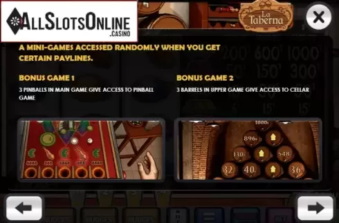 Paytable 3. La Taberna from MGA