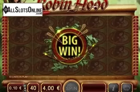 Big Win screen. Lady Robin Hood from Bally