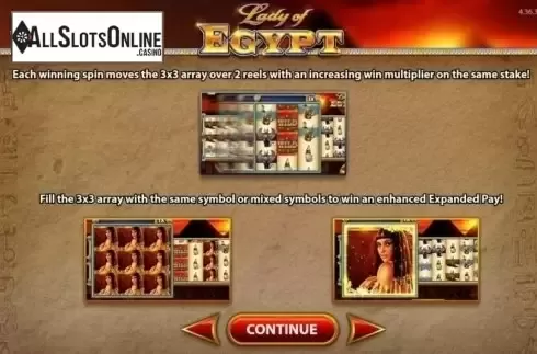 Intro screen. Lady of Egypt from WMS