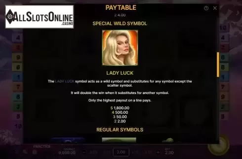 Wild feature screen