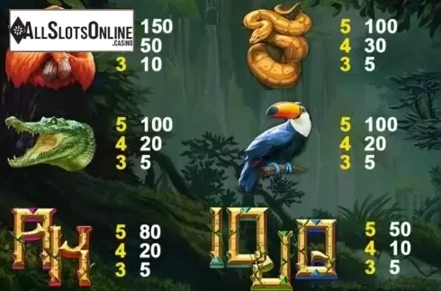 Paytable 2. Legacy of the Tiger from Playtech Origins