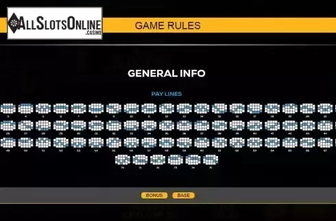 Paylines screen