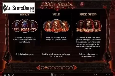 Features 2. Lilith's Passion 15 lines from Spinomenal