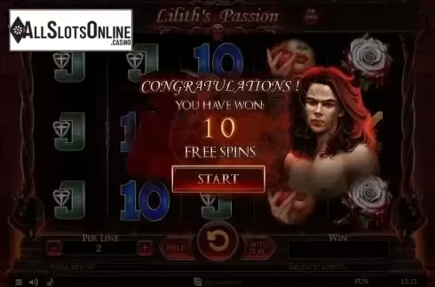 Free Spins 1. Lilith's Passion 15 lines from Spinomenal
