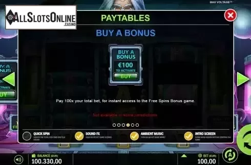 Buy feature screen