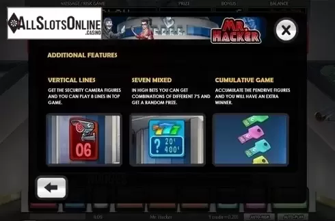 Paytable 5. Mr.Hacker from MGA