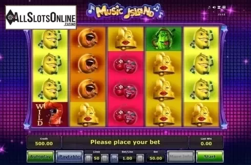 Reels screen. Music Island from Greentube