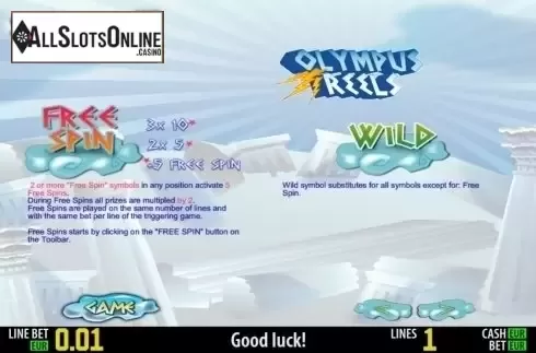Paytable 2. Olympus HD from World Match