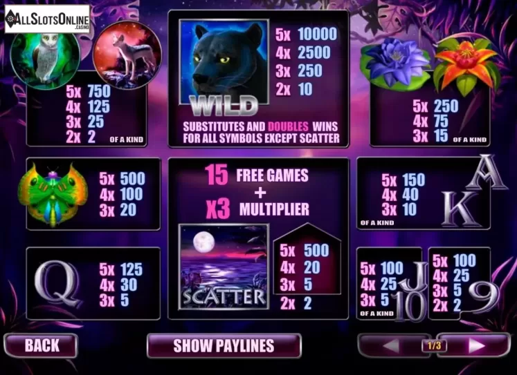 Screen2. Panther Moon from Playtech