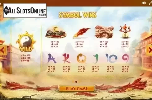 Paytable 2. Phoenix (Red Tiger) from Red Tiger