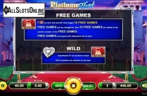 Features. Platinum Heart from SlotVision