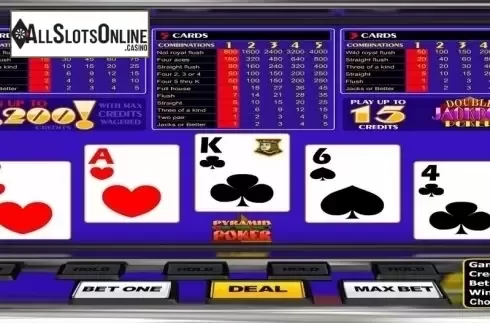 Game Screen. Pyramid Double Jackpot Poker (Betsoft) from Betsoft