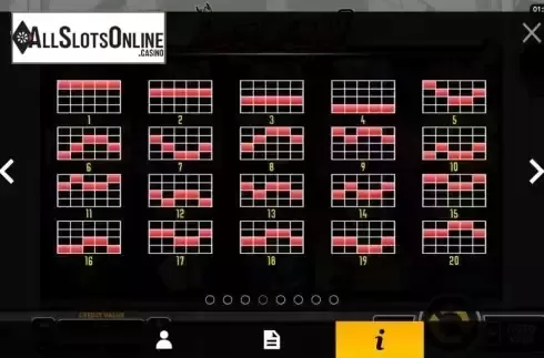 Paylines screen