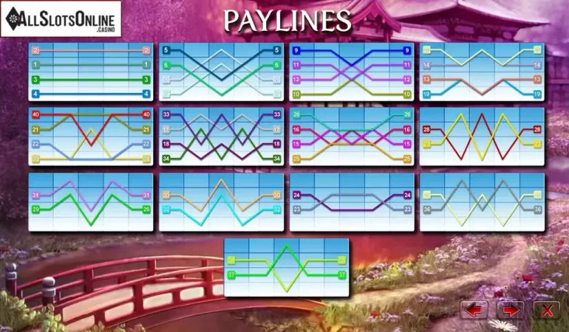 Paylines. Samurai Princess from Lightning Box