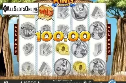 Wild win screen. Savanna King - Jackpot from Genesis